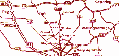  Pitsford - silnin mapa 
