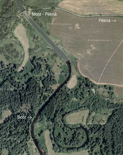  Leteck mapa nlezu bobra 